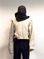 MIXED KNIT CROPPED SWEATER