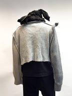 MIXED KNIT CROPPED SWEATER
