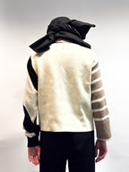 MIXED KNIT STRIPED FITTED SWEATER